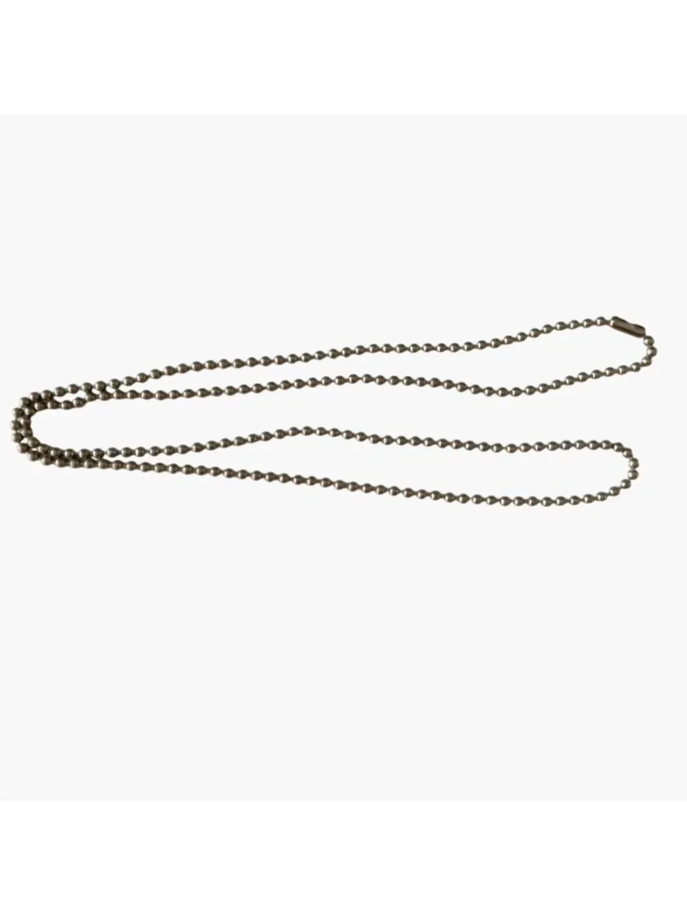 Silver Ball Chain Necklace Ball Clasp Closure 24 inch
